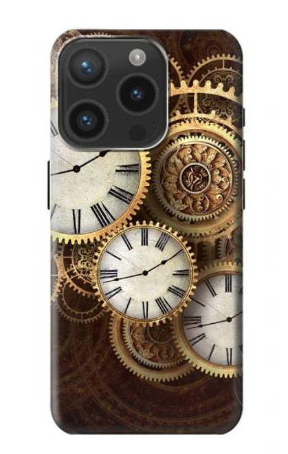 S3172 Gold Clock Live Case For iPhone 15 Pro