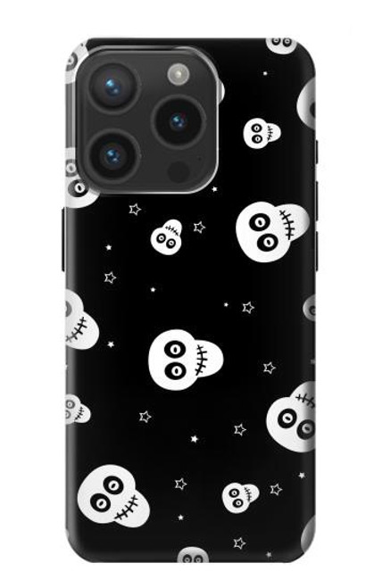 S3261 Smile Skull Halloween Pattern Case For iPhone 15 Pro