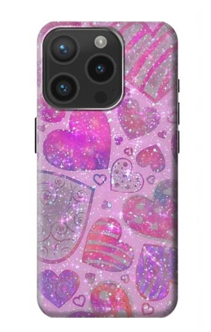 S3710 Pink Love Heart Case For iPhone 15 Pro