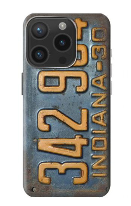 S3750 Vintage Vehicle Registration Plate Case For iPhone 15 Pro