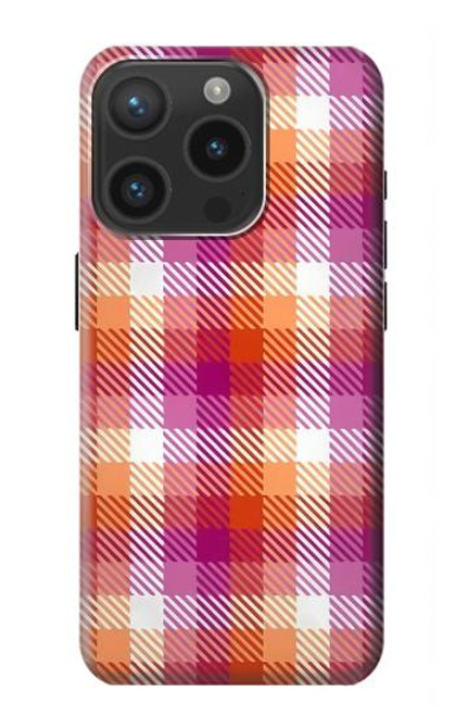 S3941 LGBT Lesbian Pride Flag Plaid Case For iPhone 15 Pro