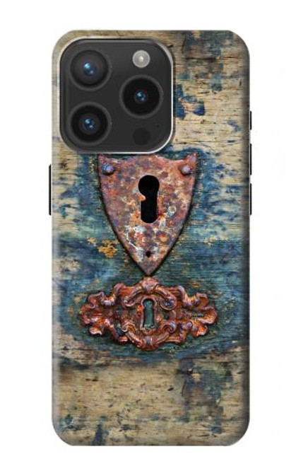 S3955 Vintage Keyhole Weather Door Case For iPhone 15 Pro