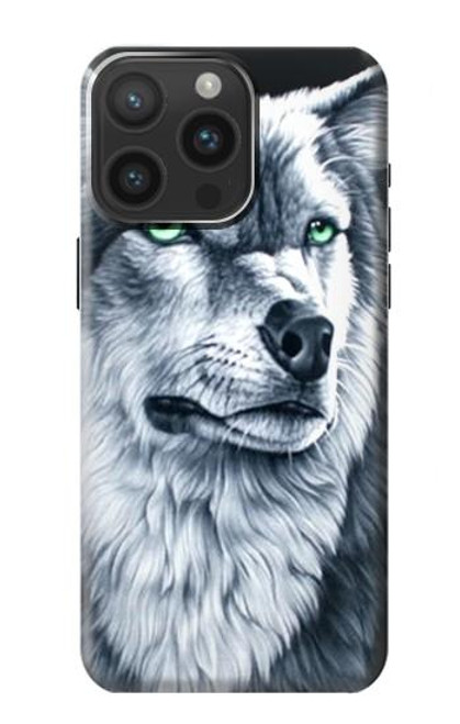 S0123 Grim White Wolf Case For iPhone 15 Pro Max