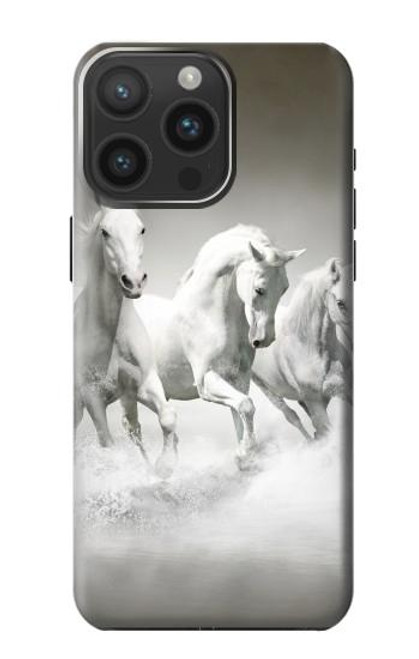 S0933 White Horses Case For iPhone 15 Pro Max