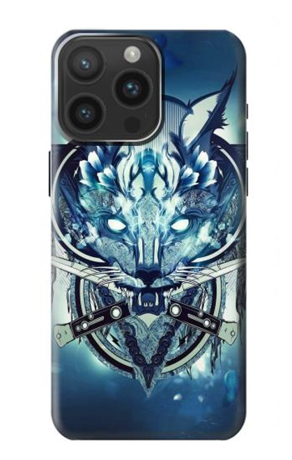 S1135 Wolf with knives Rock Case For iPhone 15 Pro Max