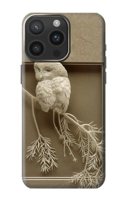 S1386 Paper Sculpture Owl Case For iPhone 15 Pro Max