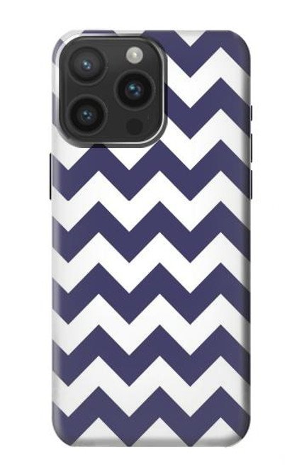 S2345 Navy Blue Shavron Zig Zag Pattern Case For iPhone 15 Pro Max