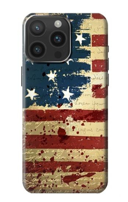 S2349 Old American Flag Case For iPhone 15 Pro Max