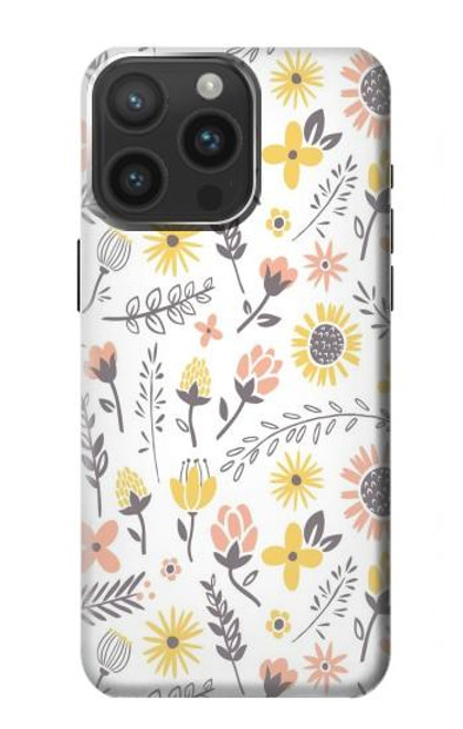 S2354 Pastel Flowers Pattern Case For iPhone 15 Pro Max