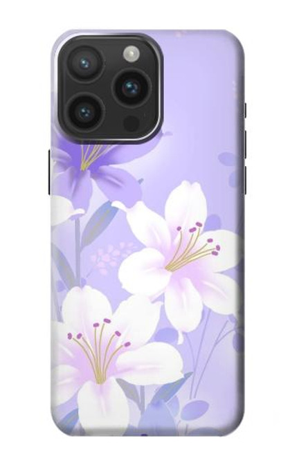 S2361 Purple White Flowers Case For iPhone 15 Pro Max