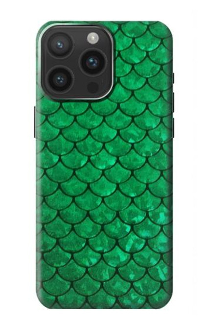 S2704 Green Fish Scale Pattern Graphic Case For iPhone 15 Pro Max