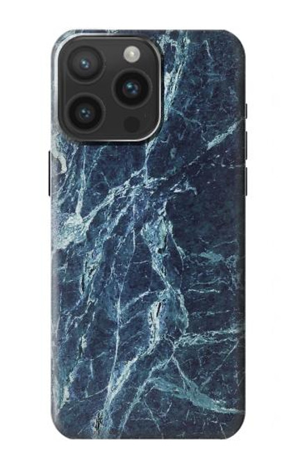 S2799 Light Blue Marble Stone Graphic Printed Case For iPhone 15 Pro Max