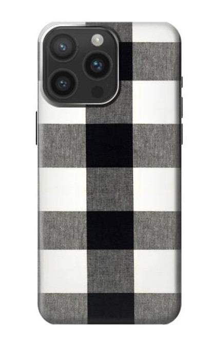 S2842 Black and White Buffalo Check Pattern Case For iPhone 15 Pro Max