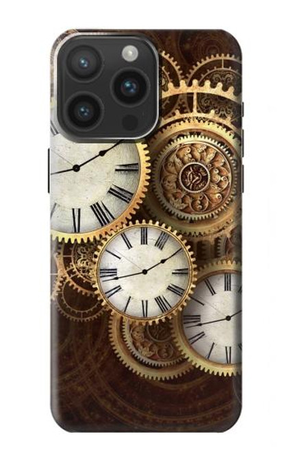 S3172 Gold Clock Live Case For iPhone 15 Pro Max