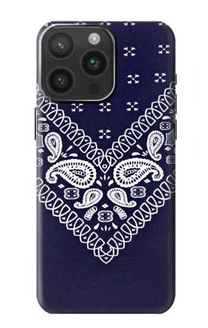 S3357 Navy Blue Bandana Pattern Case For iPhone 15 Pro Max