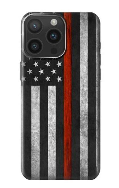 S3472 Firefighter Thin Red Line Flag Case For iPhone 15 Pro Max