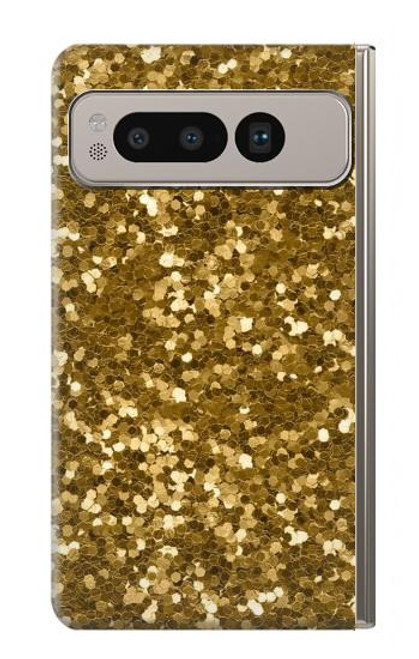 S3388 Gold Glitter Graphic Print Case For Google Pixel Fold