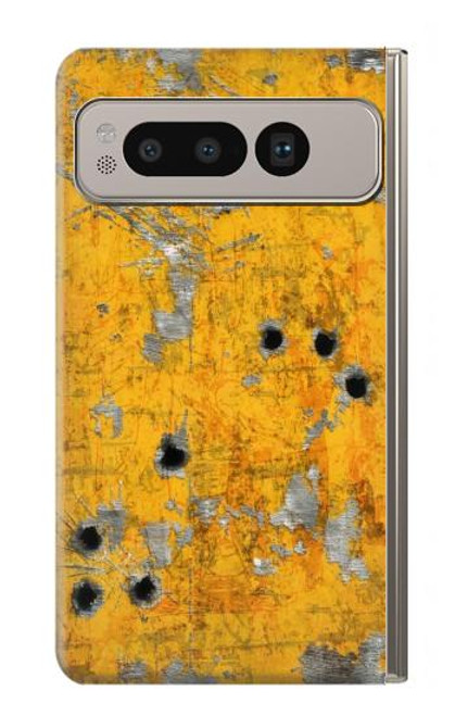 S3528 Bullet Rusting Yellow Metal Case For Google Pixel Fold