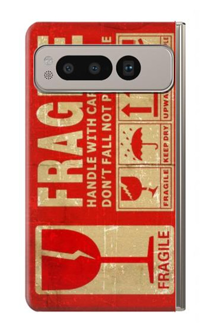 S3552 Vintage Fragile Label Art Case For Google Pixel Fold