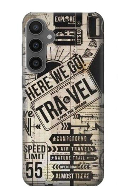 S3441 Vintage Travel Case For Samsung Galaxy S23 FE