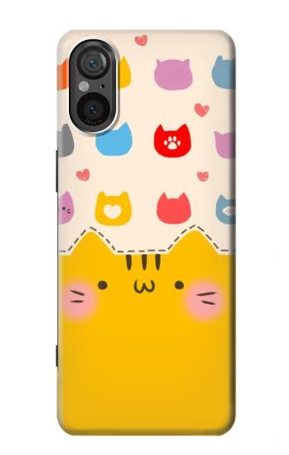 S2442 Cute Cat Cartoon Funny Case For Sony Xperia 5 V