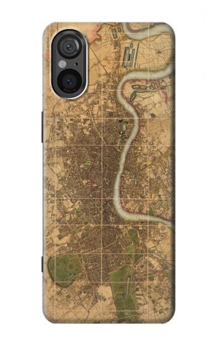 S3230 Vintage Map of London Case For Sony Xperia 5 V