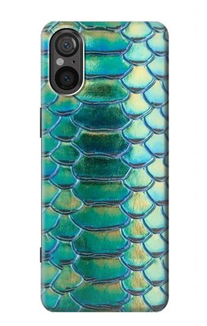 S3414 Green Snake Scale Graphic Print Case For Sony Xperia 5 V