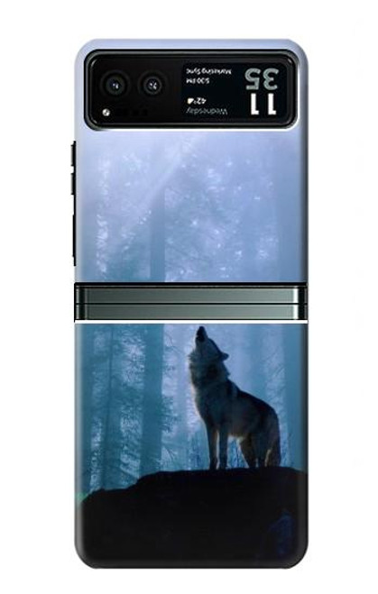 S0935 Wolf Howling in Forest Case For Motorola Razr 40