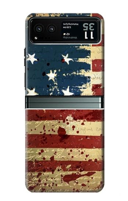 S2349 Old American Flag Case For Motorola Razr 40