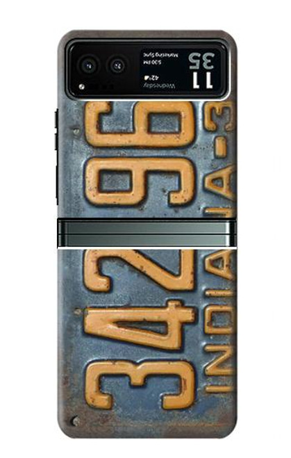 S3750 Vintage Vehicle Registration Plate Case For Motorola Razr 40