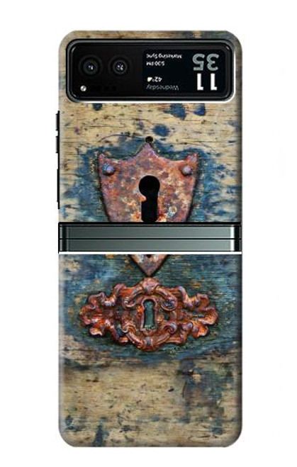 S3955 Vintage Keyhole Weather Door Case For Motorola Razr 40