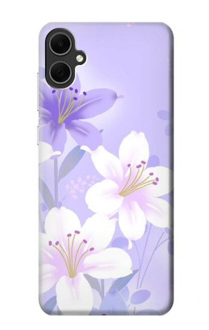S2361 Purple White Flowers Case For Samsung Galaxy A05