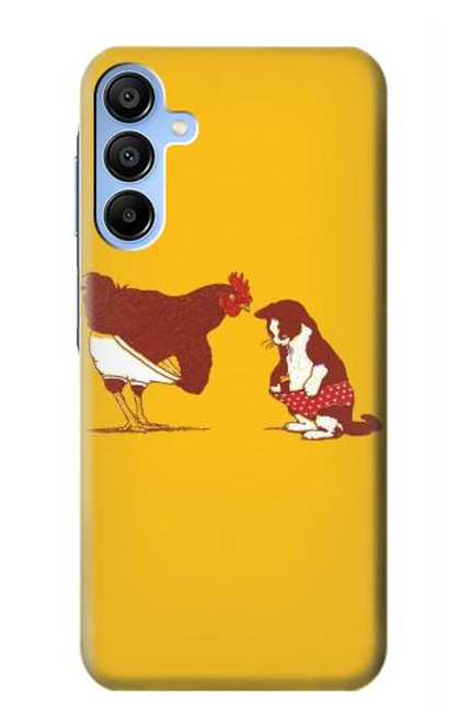 S1093 Rooster and Cat Joke Case For Samsung Galaxy A15 5G