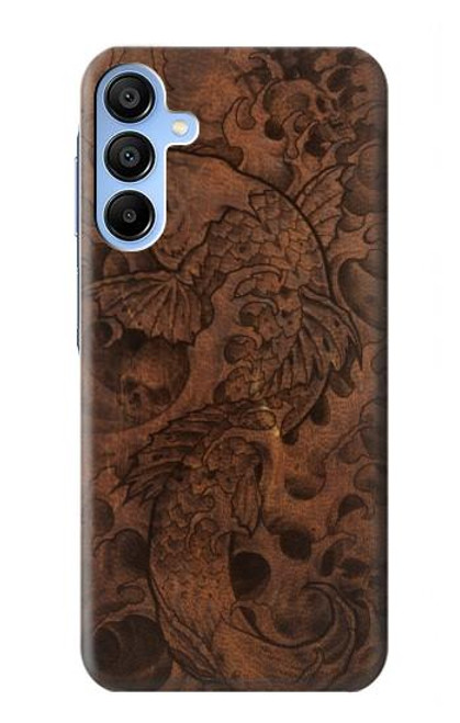 S3405 Fish Tattoo Leather Graphic Print Case For Samsung Galaxy A15 5G