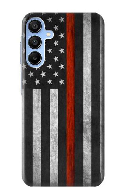 S3472 Firefighter Thin Red Line Flag Case For Samsung Galaxy A15 5G