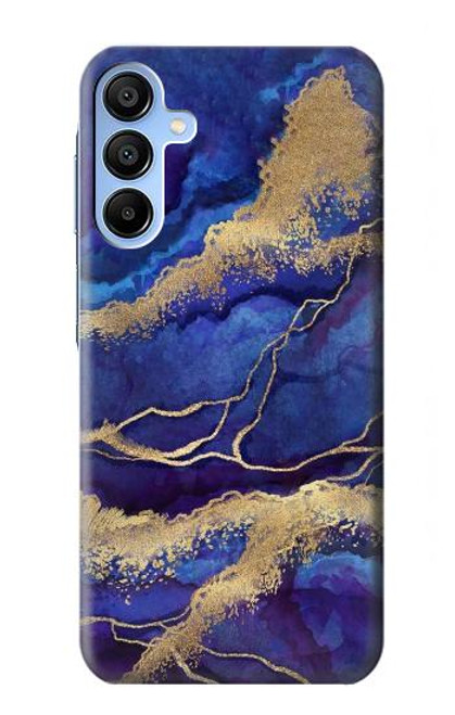 S3906 Navy Blue Purple Marble Case For Samsung Galaxy A15 5G