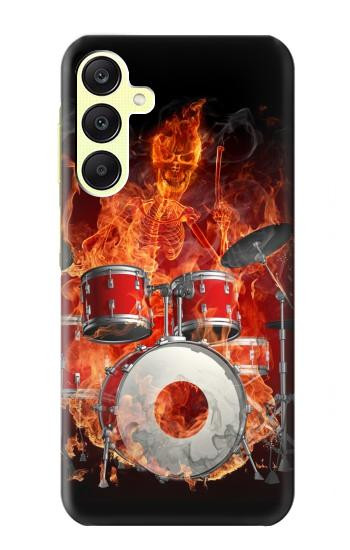 S1431 Skull Drum Fire Rock Case For Samsung Galaxy A25 5G
