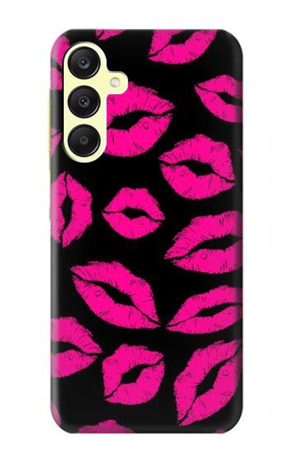 S2933 Pink Lips Kisses on Black Case For Samsung Galaxy A25 5G