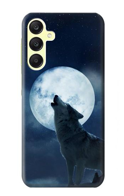 S3693 Grim White Wolf Full Moon Case For Samsung Galaxy A25 5G