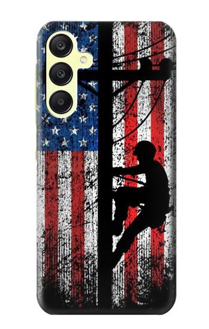 S3803 Electrician Lineman American Flag Case For Samsung Galaxy A25 5G