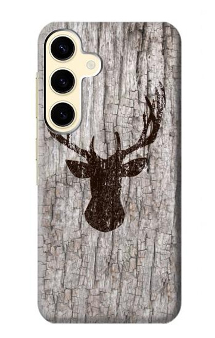 S2505 Reindeer Head Old Wood Texture Graphic Case For Samsung Galaxy S24