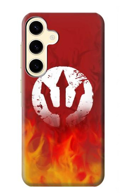 S2803 Fire Red Devil Spear Symbol Case For Samsung Galaxy S24
