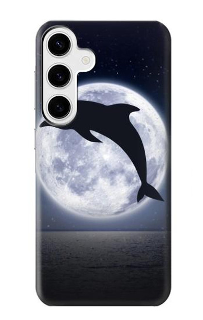 S3510 Dolphin Moon Night Case For Samsung Galaxy S24 Plus