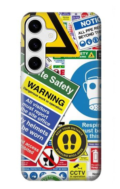 S3960 Safety Signs Sticker Collage Case For Samsung Galaxy S24 Plus