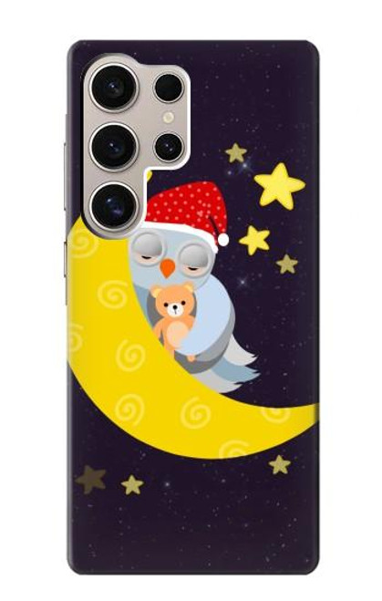 S2849 Cute Sleepy Owl Moon Night Case For Samsung Galaxy S24 Ultra