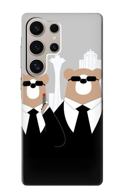 S3557 Bear in Black Suit Case For Samsung Galaxy S24 Ultra