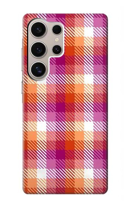 S3941 LGBT Lesbian Pride Flag Plaid Case For Samsung Galaxy S24 Ultra