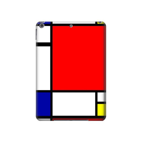 S0157 Composition Red Blue Yellow Hard Case For iPad 10.2 (2021,2020,2019), iPad 9 8 7