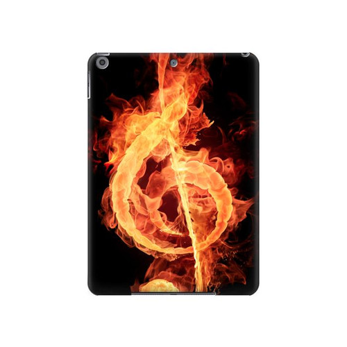 S0493 Music Note Burn Hard Case For iPad 10.2 (2021,2020,2019), iPad 9 8 7
