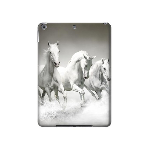 S0933 White Horses Hard Case For iPad 10.2 (2021,2020,2019), iPad 9 8 7